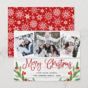 Budgetkort för julklapp 3 PHOTO-hälsningskort Vykort