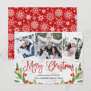 Budgetkort för julklapp 3 PHOTO-hälsningskort Vykort
