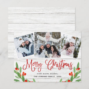Budgetkort för julklapp 3 PHOTO-hälsningskort Vykort