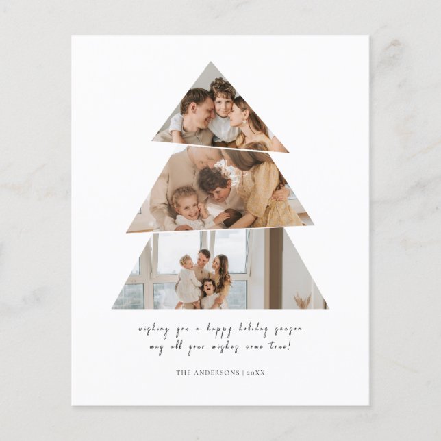 Budgetkort för Photo Julgran Hälsning Flygblad (Framsidan)