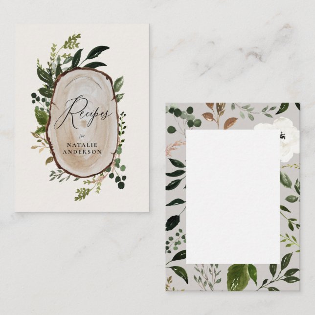 budgetkort för recept på Rustic-träskivor Anteckningskort (Fram/baksida)