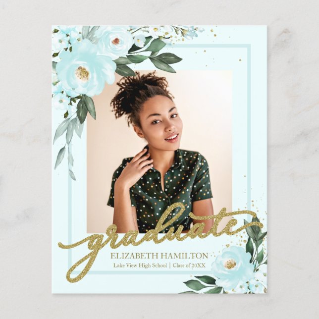 Budgetkort för Student Grad-meddelande (Framsida)