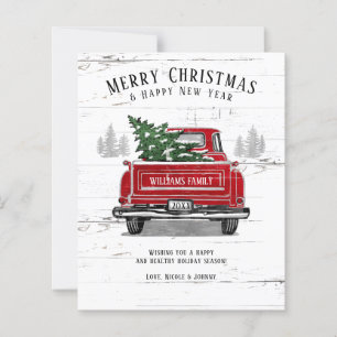Budgetkort för Vintage Red Lastbil God jul
