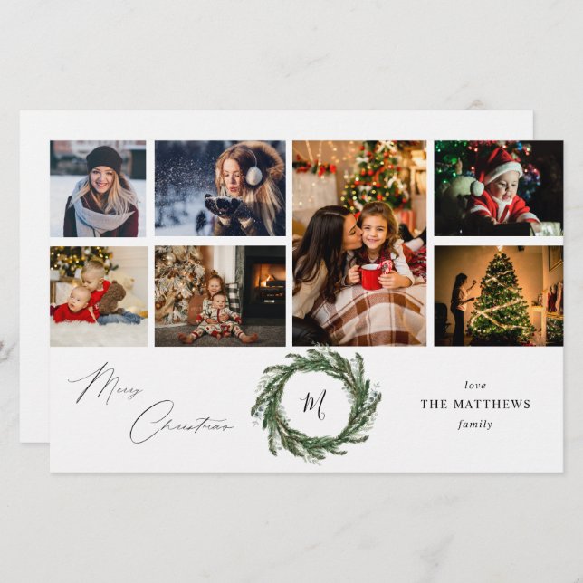 Budgetkrans Monogram 7 Photo jul Medium (Fram/baksida)