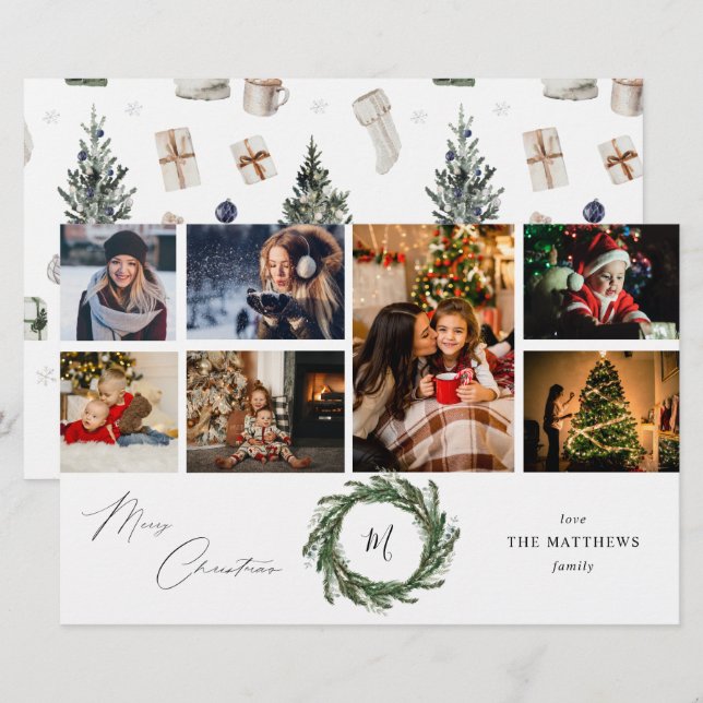 Budgetkransmonogram 7 Foto Jul - Medium (Fram/baksida)