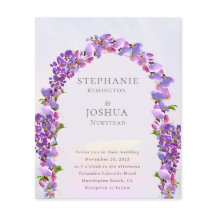 Budgetlila Wisteria Blommig Bröllopsinbjudan
