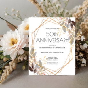 Budgetlöd inbjudan till Geometric Wedding i Guld