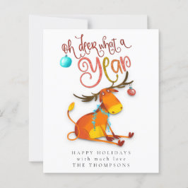 Budgetlönande Oh Hjort What A Year Helgdag Card