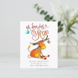 Budgetlönande Oh Hjort What A Year Helgdag Card