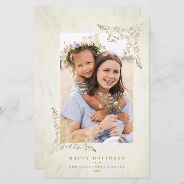 Budgetlyxen Snöre Flourish Chic Golden Jul (Fram/baksida)