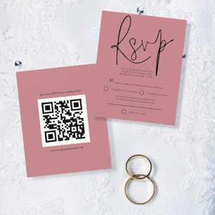 Budgetmanus QR-kod Bröllop Dammrosa RSVP