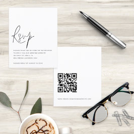 Budgetmanus QR-kod Bröllop RSVP-kort bilaga