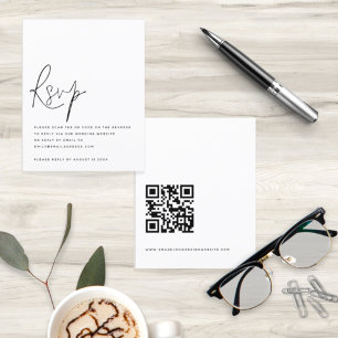 Budgetmanus QR-kod Bröllop RSVP-kort bilaga
