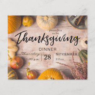 Budgetmässig Thanksgiving-middag Pytteliten pumpa Flygblad