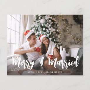 Budgetmeri och gift med minimalistiskt H-foto Flygblad