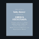 Budgetminimalistisk babyskåda Dusty Blue Inbjudan<br><div class="desc">Budgeterad inbjudan till minimal babyåda i Dusty Blue</div>