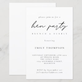 Budgetminimalistisk Hen Party Brunch BubLY Inbjuda