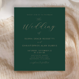 Budgetminimalistisk Mörk grönt Guld-skript Bröllop