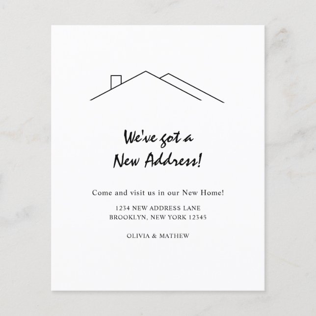 BUDGETminimalistisk Vi har har för Ny adress Flytt (Framsida)