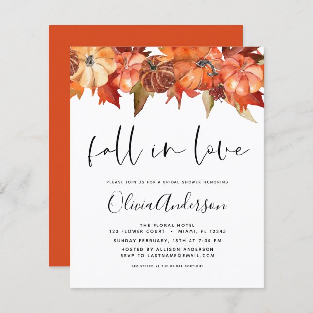 Budgetminskning i Kärlek Möhippa Pumpkins (Fram/baksida)