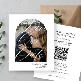 Budgetmodern fotot QR CODE bröllop spara datum