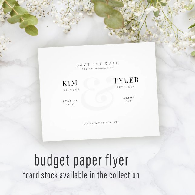 Budgetmodern QR CODE bröllop spara datum Flygblad (Skapare uppladdad)