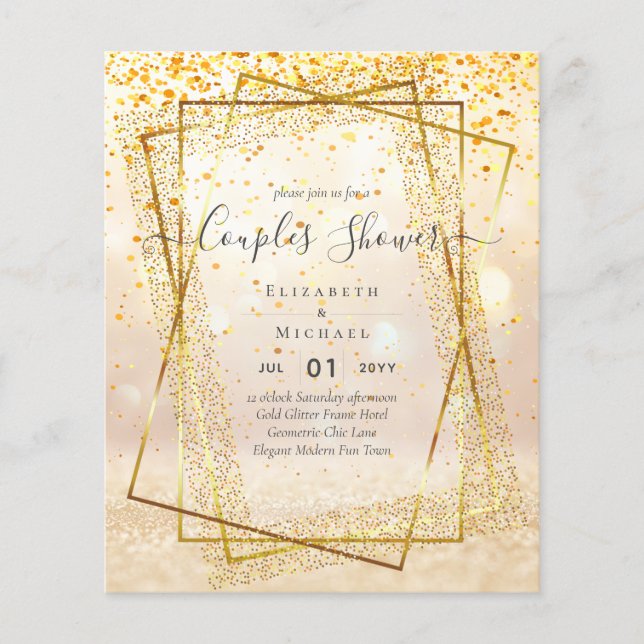 BUDGETMöhippa PAR Shower Guld Geometric Ram Flygblad (Framsidan)