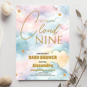 Budgetmolnet 9 Guld Stars Watercolor Baby Shower