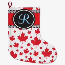 Budgetmonogram för unik Abstrakt för Kanada-Flagga Liten Julstrumpa