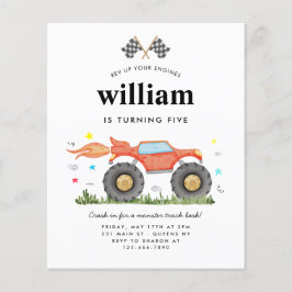 Budgetmonster Lastbil Bash Tävling Flaggor Barns f