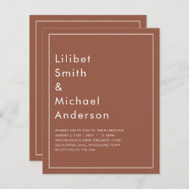 BUDGETMörken Terracotta Monochrome Bröllop