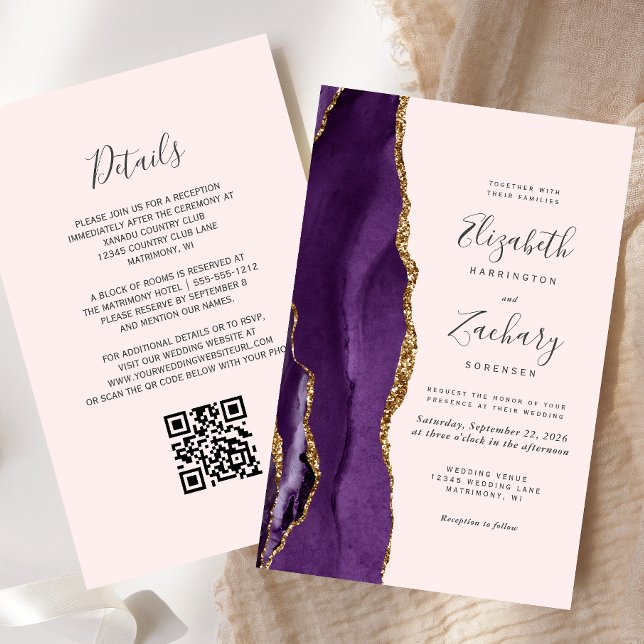 Budgetmyndighetens Lila Agate  QR Code Wedding-inb (Skapare uppladdad)