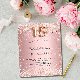 Budgetområde  rosa ros guld glitter