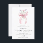 BUDGETÖVERPRISE PARTY 21:a födelsedagen Bow Inbjud Inbjudningar<br><div class="desc">En feminin rosa coquette-buk dekoreras med små vilda blommor av rosa och lila.</div>