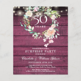 Budgetöverraskning Party 50-årsdag, Rustic