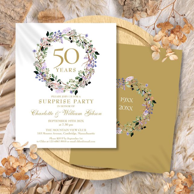 Budgetöverraskning Party 50-årsinbjudan (Budget Surprise Party 50th Anniversary Invitation)