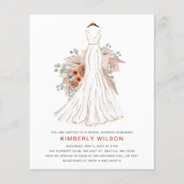 Budgetpampas Bröllop Dress Möhippa Inbjudan