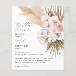 Budgetpampas gräs, lövning, orchid, bröllop