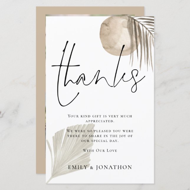 BUDGETPampas Grass Bröllop 3 Fotooffert tack (Fram/baksida)