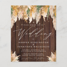 BUDGETPampas Grass Wood String Ljus Bröllop
