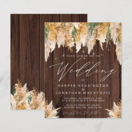BUDGETPampas Grass Wood String Ljus Bröllop