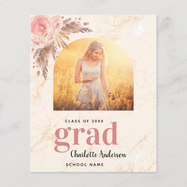 Budgetpampasgräs skära examen tack (Framsida)