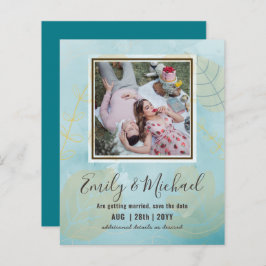 BUDGETPHOTO Bröllop spara datum Boho Abstrakt