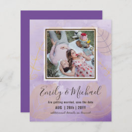 BUDGETPHOTO Bröllop spara datum Boho Abstrakt