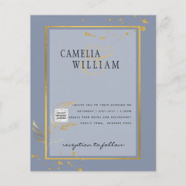 BUDGETPHOTO-bröllopsinbjudan QR CODE OSA Blue Flygblad