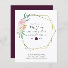 BUDGETPLum och inbjudan till bröllopsfest för pers