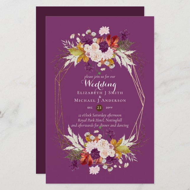 BUDGETPLUM- och korallbröllop A9 (Fram/baksida)