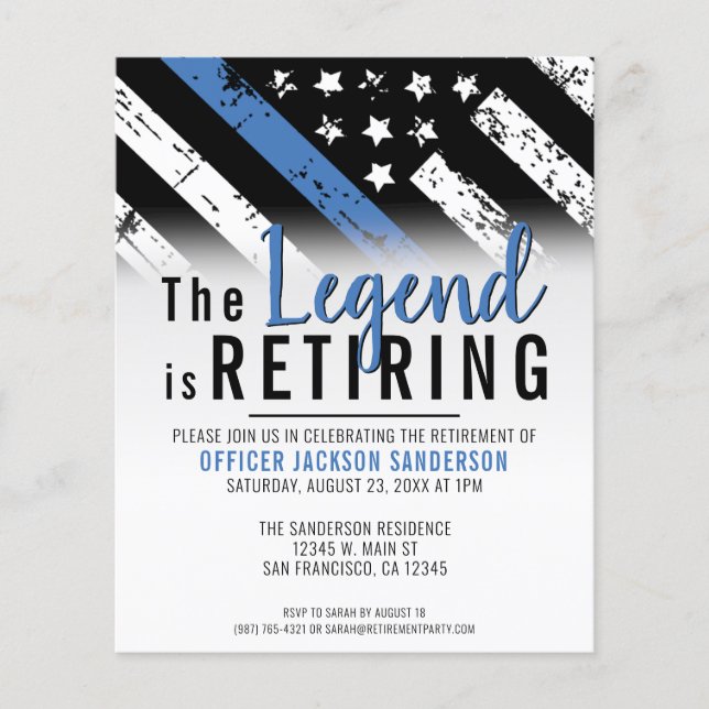 Budgetpolis Pension Thin Blue Line Party (Framsida)