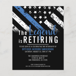 Budgetpolis - Thin Blue Line-inbjudan Pension Flygblad