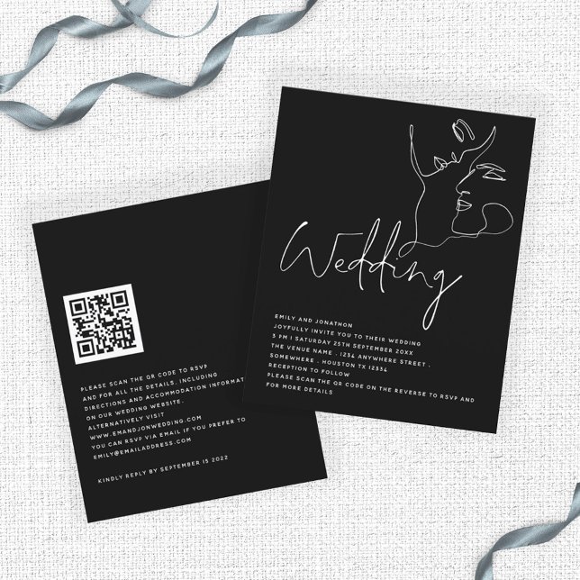 BUDGETPOST Art Ansikte White Black QR Bröllop (Skapare uppladdad)